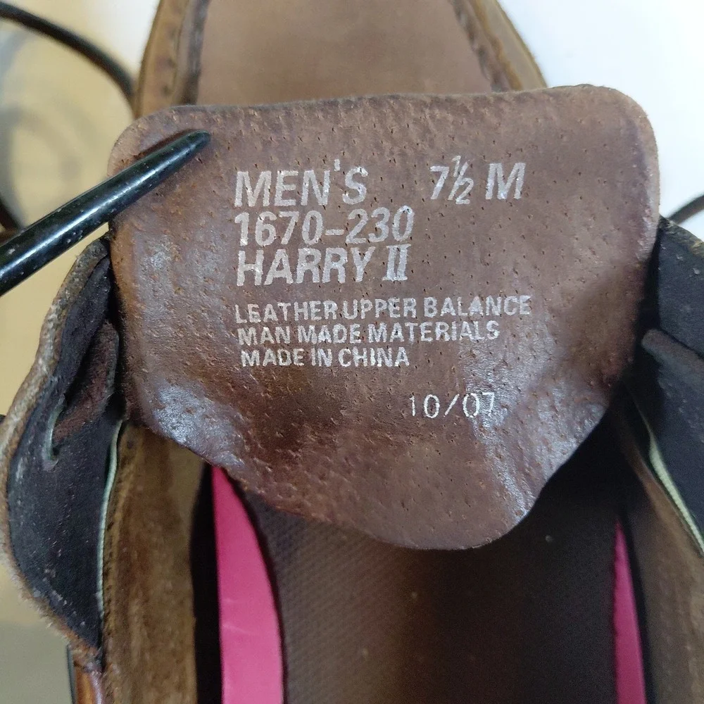 Bass Harry II Leather Boat Shoes Brown Moc Toe Men's 7.5M Casual Deck 1670-230